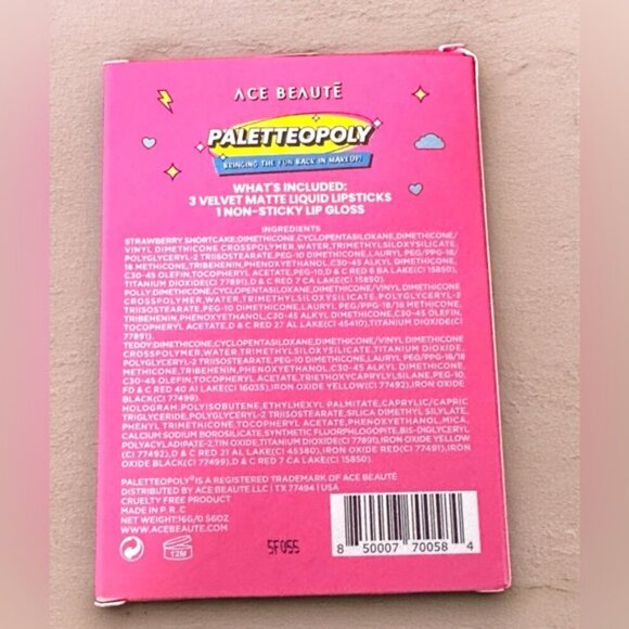 🆕 NWT Ace Beaute PALETTEOPOLY LIP SET OF 4 - Picture 4 of 5